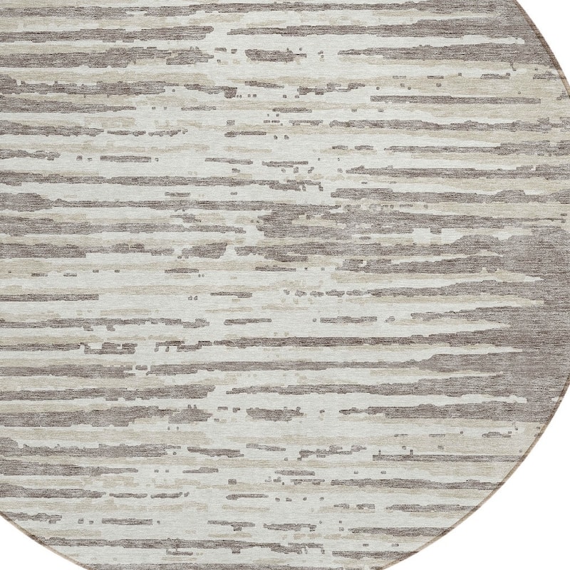 HomeRoots Striped Transitional Rectangle Outdoor Rug