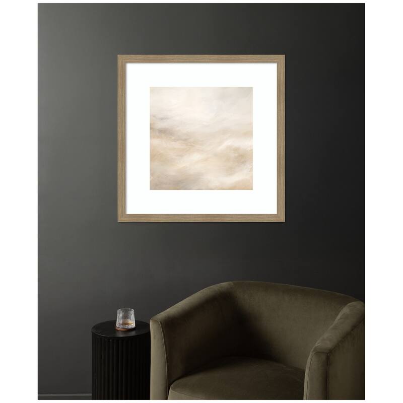 Kate and Laurel Tonal Textural White and Beige Neutrals by The Creative Bunch Studio Framed Wall Art Print