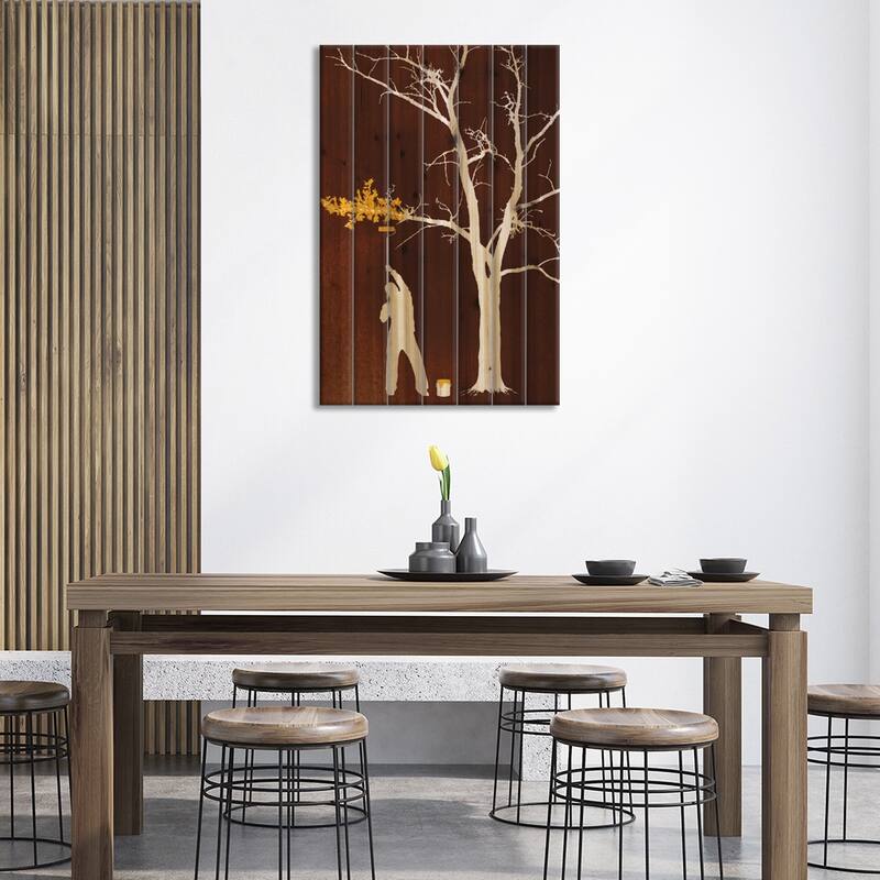 Relief Painting Print On Wood by Rob Dobi - Multi-Color
