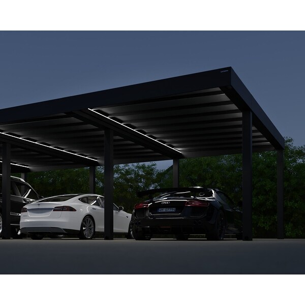 Canopia Oslo 6ft. Black/Gray Opaque Outdoor Carport - Bed Bath
