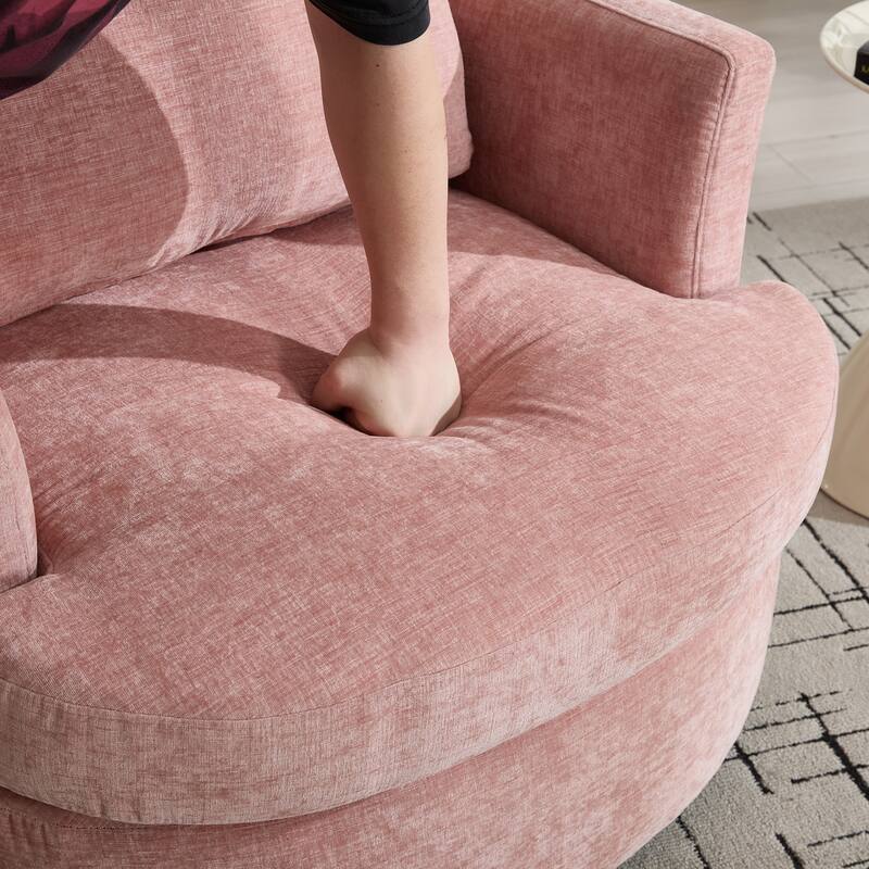 Swivel Chair, Metal 360 Degree Rotating Chassis, Easy To Assemble