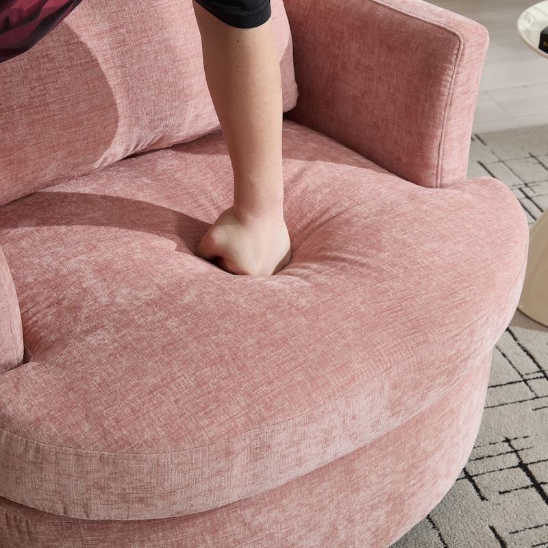 Swivel Chair:Metal 360 Degree Rotating Chassis,Chenille Fabric