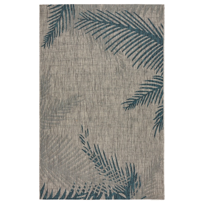 Sevita Callie Coastal Palm Fronds Tropical Indoor/Outdoor Area Rug