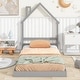 preview thumbnail 3 of 7, House-Shaped Headboard Floor Bed with Bed Platform