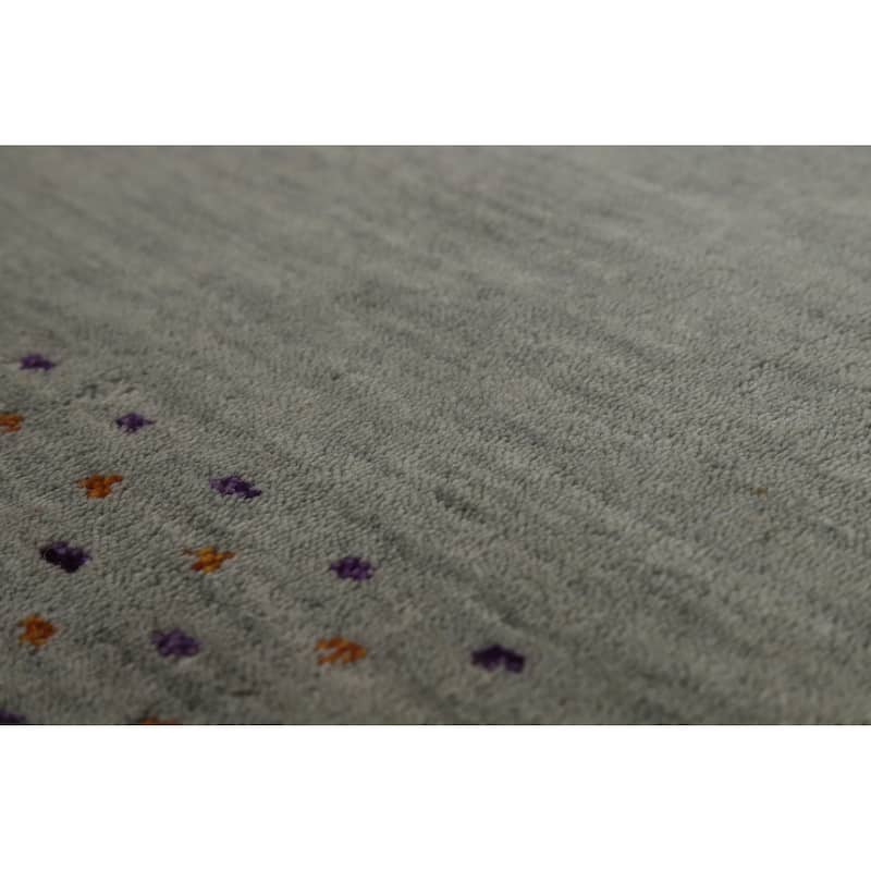 Hand Knotted Oriental 100% Wool Carpet Tribal Animal Pictorial Greys & Charcoal Gabbeh Area Rug - 9' 11'' X 8' 2''