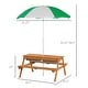 preview thumbnail 13 of 18, Outsunny Kids Picnic Table with Umbrella and Storage Inside, Sand and Water Table, Kids Outdoor Furniture - 36.5" x 33.5" x 19"