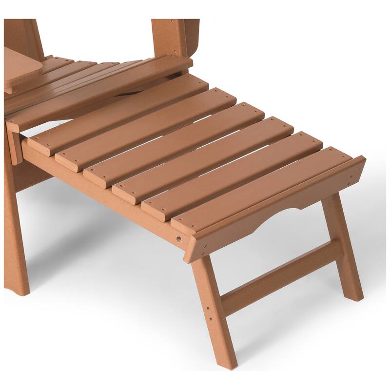 Laguna Outdoor 3-Piece Folding Adjustable Adirondack Chair with Hideaway Ottoman & Round Side Table