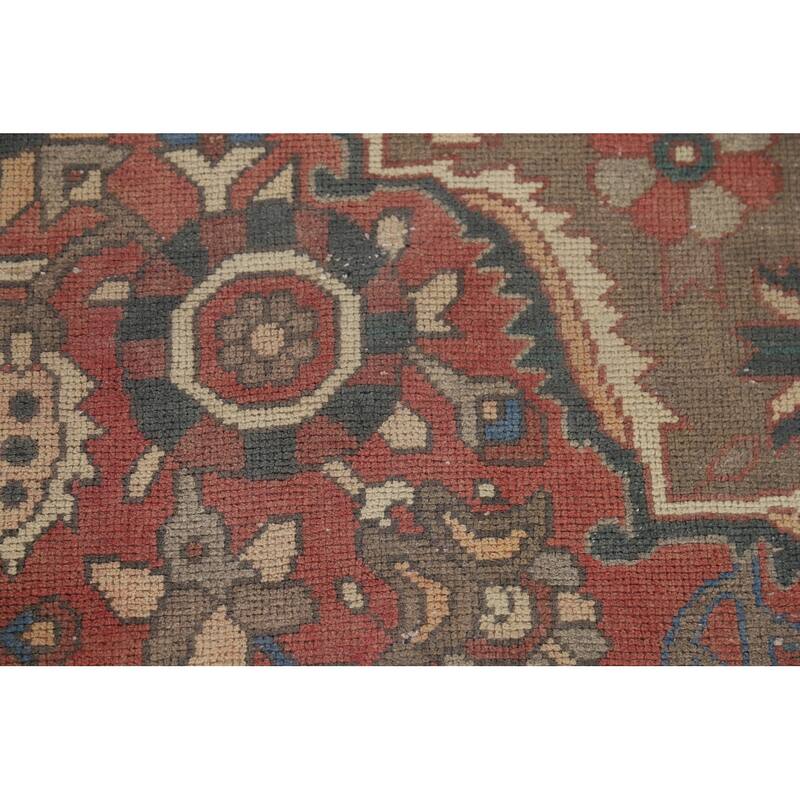 Pink Bakhtiari Vintage Persian Area Rug Handmade Wool Carpet - 6'10" x 9'10"