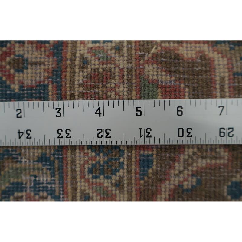 Hand Knotted Oriental 100% Wool Carpet Traditional Floral Pink Kashan Area Rug - 13' 1'' X 9' 9''