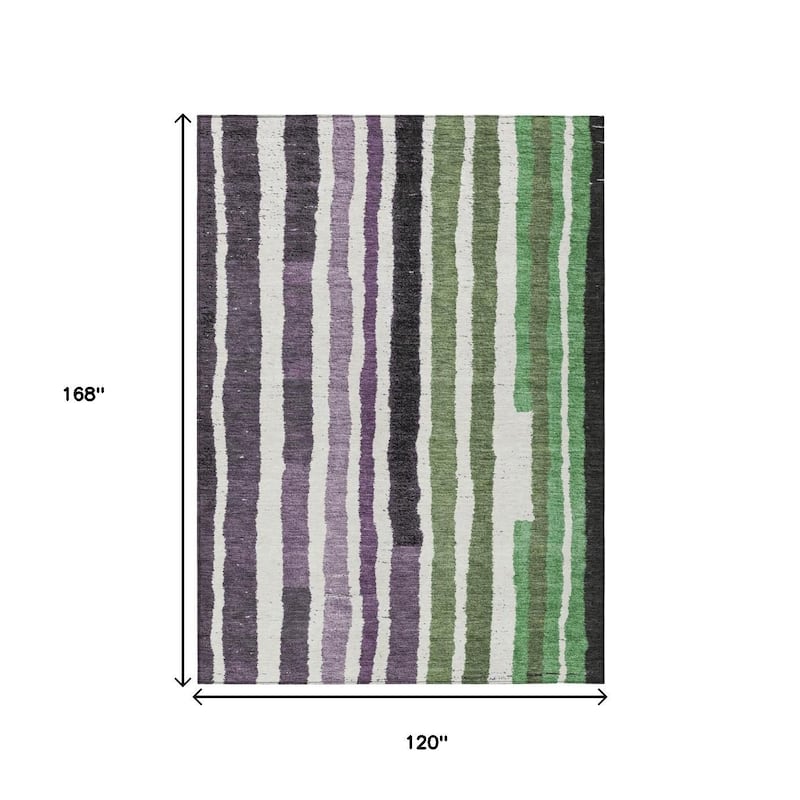 HomeRoots Striped Transitional Rectangle Outdoor Rug
