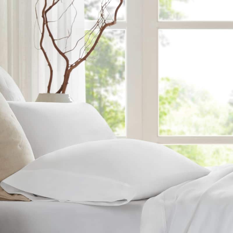 Harbor House 100% Egyptian Cotton Sateen Pillowcase Set - King Sham - White