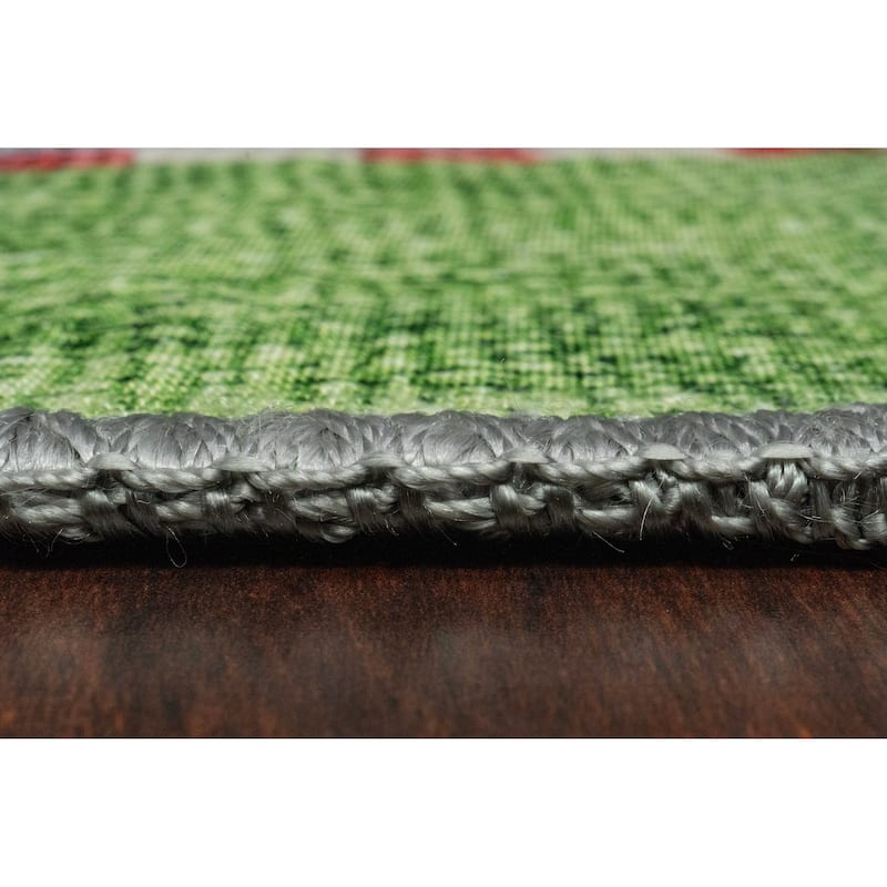 Dynamic Rugs Kidz Green/Multi Polyester Children's Area Rug