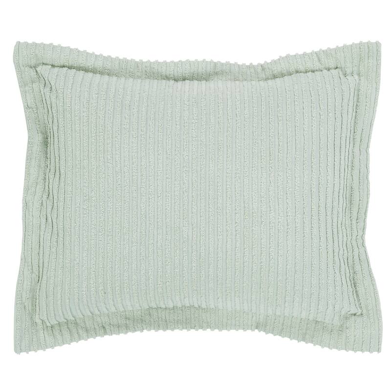 Better Trends Jullian Bold Stripes Design 100% Cotton Tufted Shams Machine Washable Tumble Dry - Sage - Standard Sham