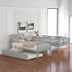 preview thumbnail 3 of 7, Gray Twin over Twin Bunk Bed with Trundle and Storage
