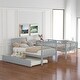 preview thumbnail 15 of 23, Modern & Simple Style Twin over Twin Bunk Bed with Trundle,Solid Wood Convertible Bed with Storage Staircase