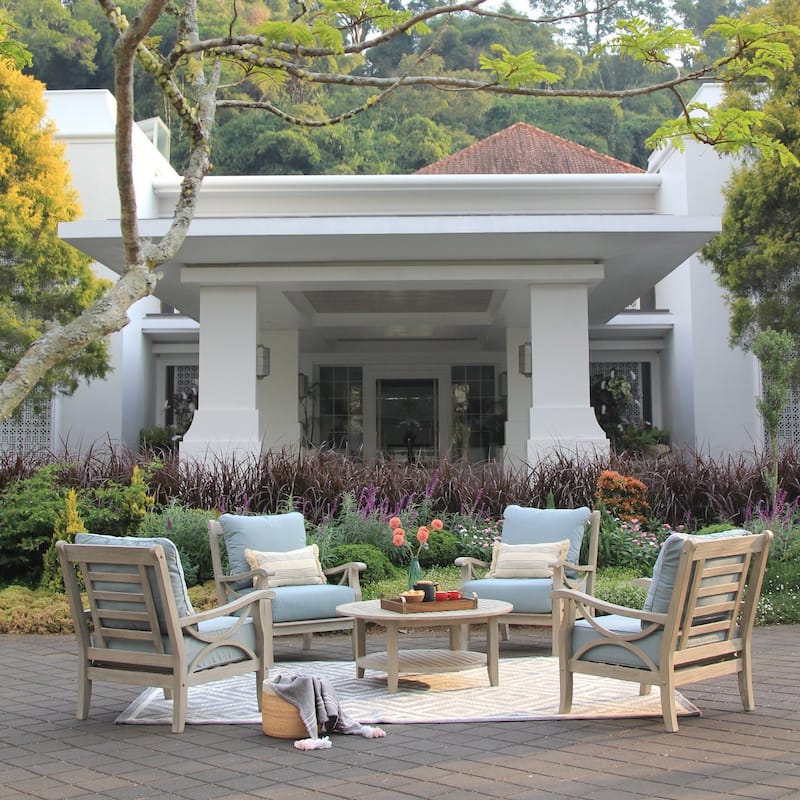 Cambridge Casual Lowell Teak Patio Club Chair with Cushion