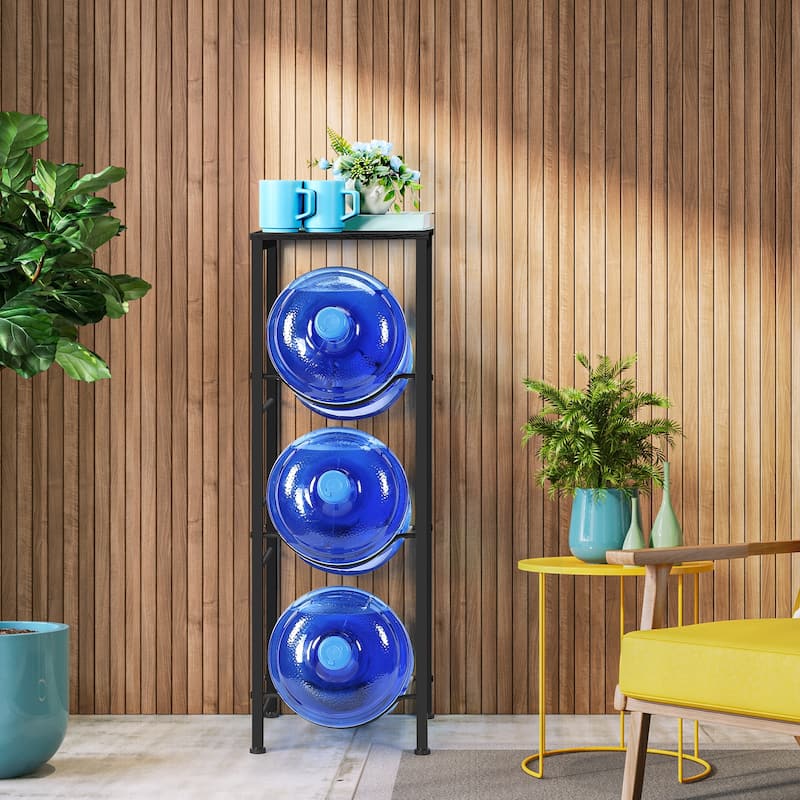 Water Bottle Holder Organizer 5 Gallon Water Jug Holder with Shelves