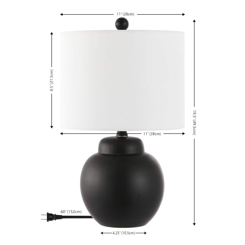 SAFAVIEH Lighting Reghina 20" Traditional Table Lamp - 11" W x 11" D x 20" H - 11Wx11Dx20H