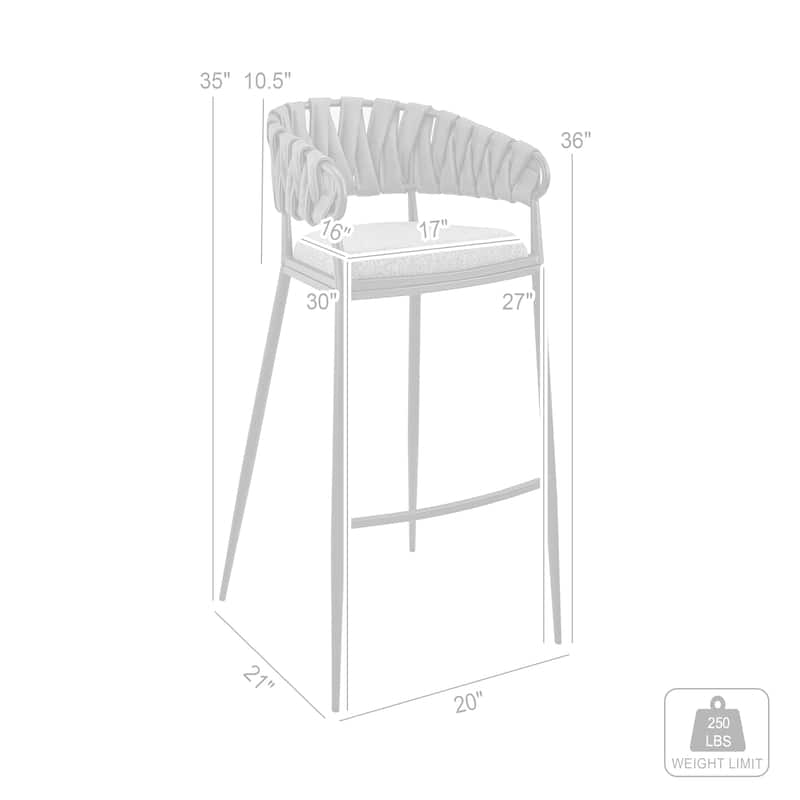Vigona Modern Bar/Counter Stool in Black Metal with Grey Faux Leather and Fabric
