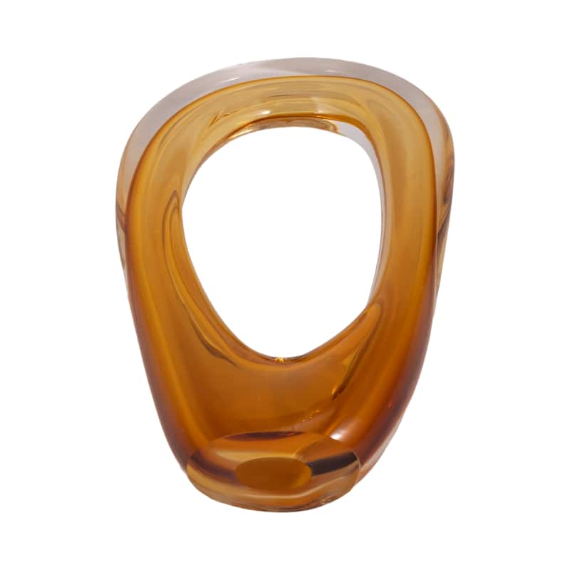 Sagebrook Home Zuri Cutout Amber Art Glass