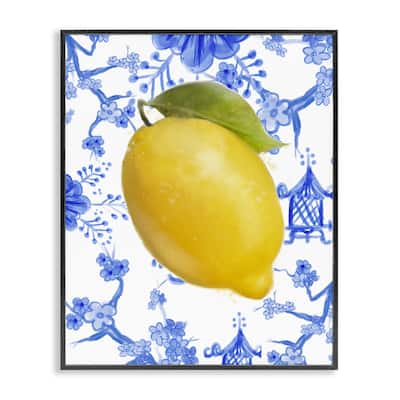 Stupell Lemon Over Chinoiserie Framed Giclee Art Design By Matthew Piotrowicz