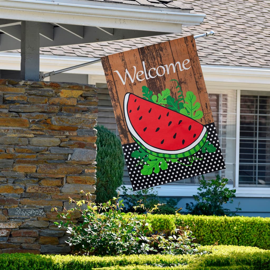 Welcome Watermelon Slice Summer Outdoor House Flag 28" x 40"