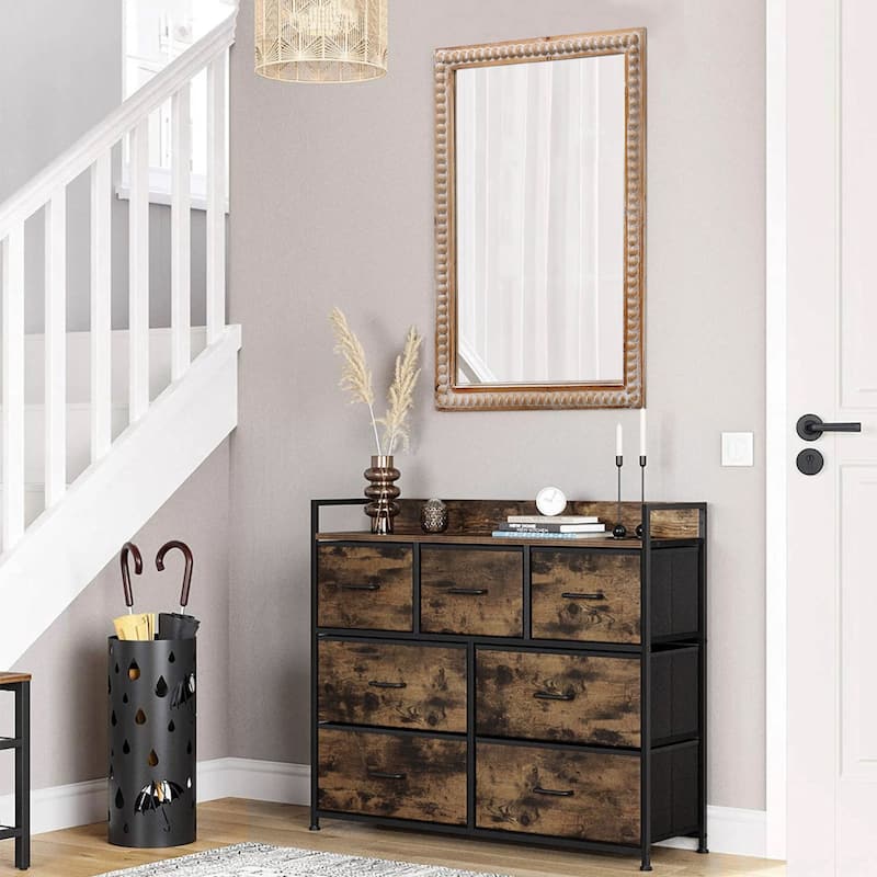 22" x 30" Farmhouse Wooden Frame Wall Mirror with Beading