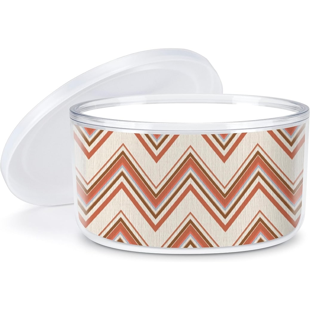 Mohave Boho Double Wall Insulated Unbreakable Plastic Bowl with Lid Holds 22 Ounces BPA Free Microwave Safe Dishwasher Safe