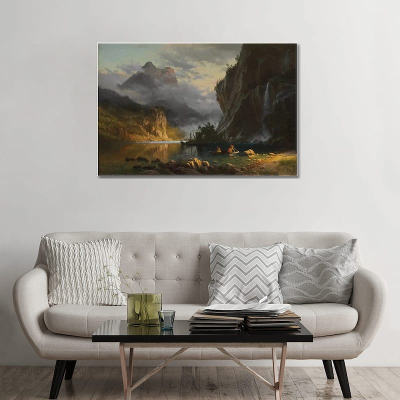 iCanvas "Indians spear fishing, 1862 " by Albert Bierstadt Canvas Print - 32x48x1.5