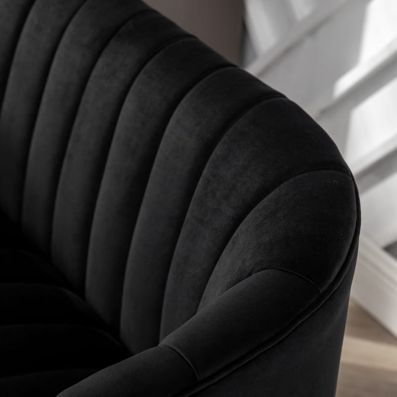 SEYNAR Modern Glam Comfy 50" Metal Legs Curved Sofa 2 Seaters Loveseat with Tufted Back