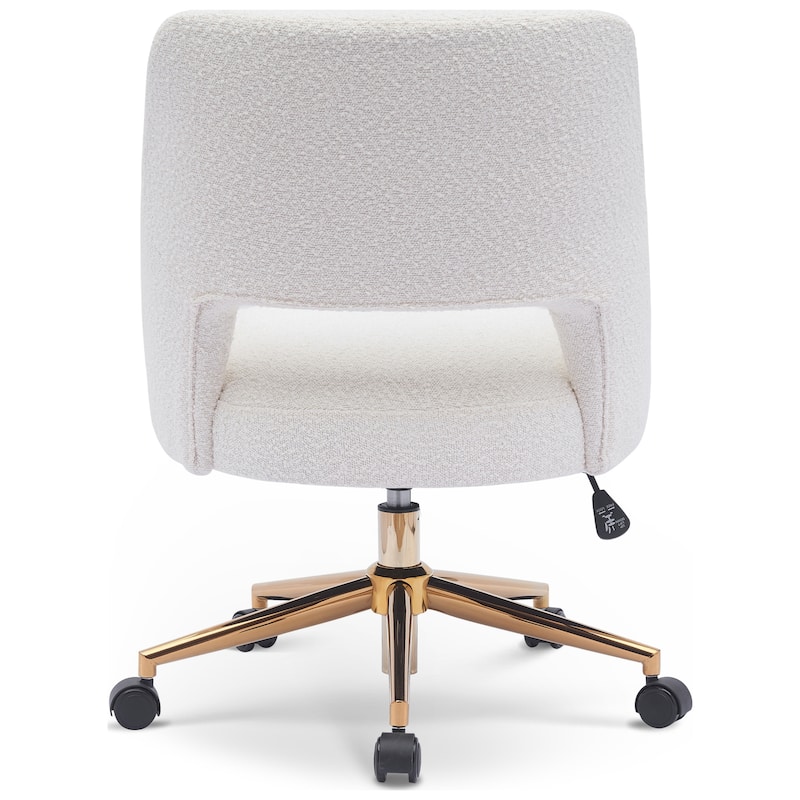 Boucle Upholstered Office/ Desk Chair - Swivel/ Adjustable Height (Set of 2)