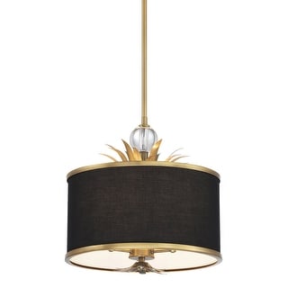 Minka Lavery 4583 Caprio 3 Light 15" Wide Pendant with Fabric Shade