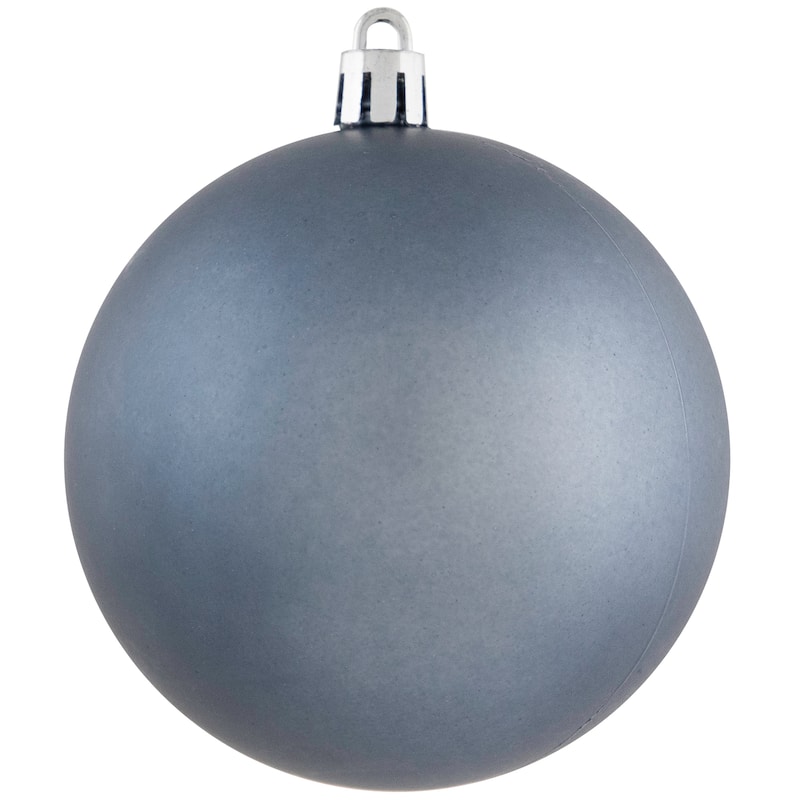 32ct Silver Blue Shatterproof 2-Finish Christmas Ball Ornaments 3.25"