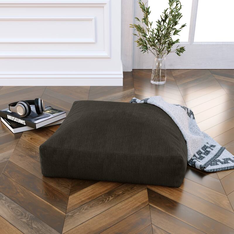 Jaxx Brio Microvelvet Floor Pillow, Meditation and Yoga Cushion - Charcoal