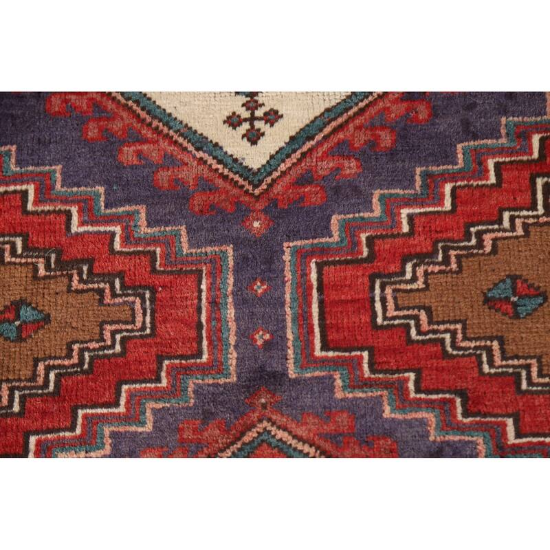 Ardebil Persian Vintage Runner Rug Handmade Wool Carpet - 3'4"x 10'6"