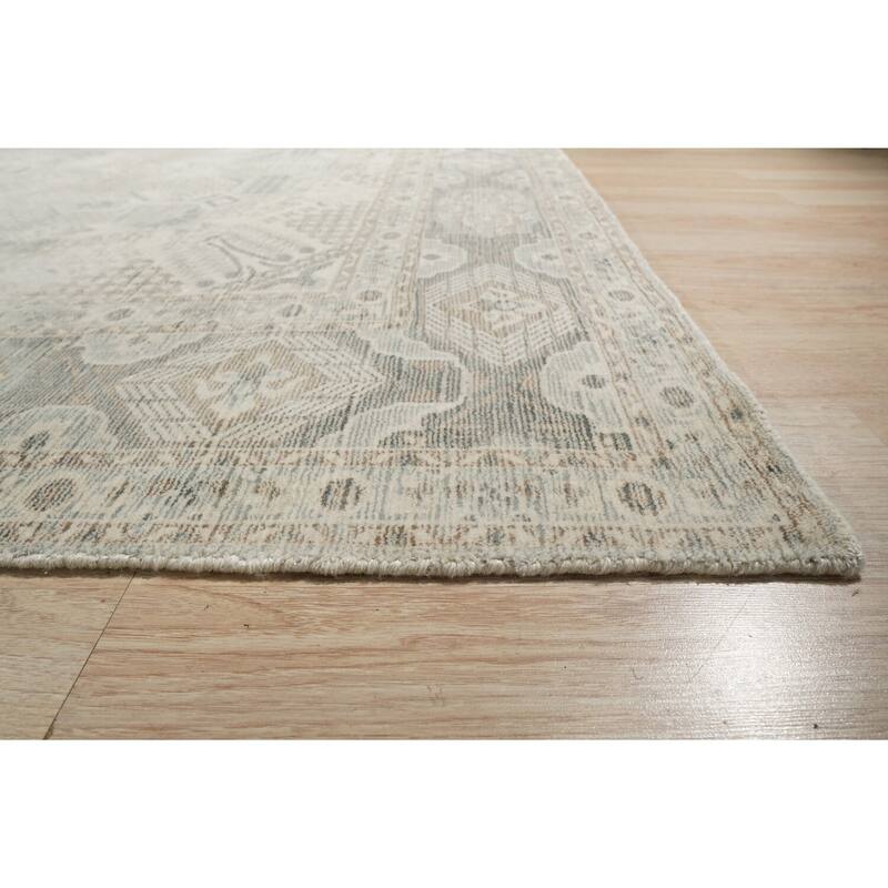 Hand-Knotted Wool Plush Flatweave Loom Rug, 6' x 9', Ivory Area Rug, Luxurious Handcrafted Soft Texture for Bedrooms - L