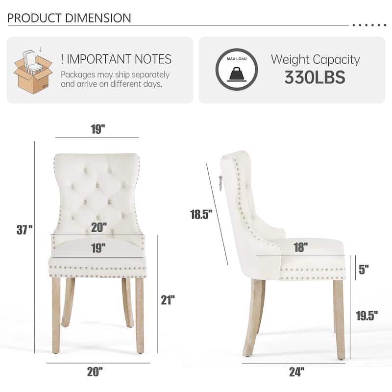 Morden Fort Tufted Dining Chair, Accent Chairs with Studded Trim and Pull Ring