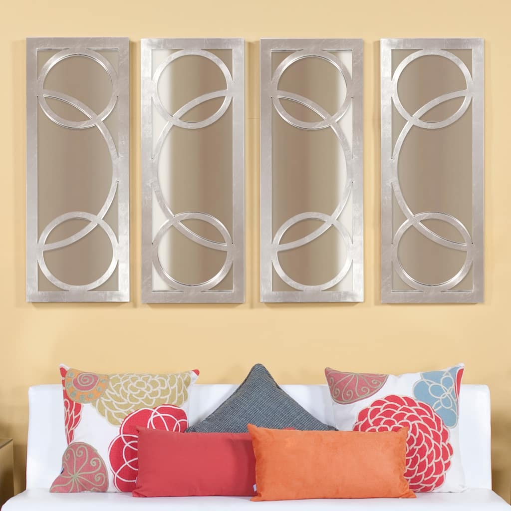 Allan Andrews Dynasty Silver Rectangular Decorative Accent Wall Mirror - NA