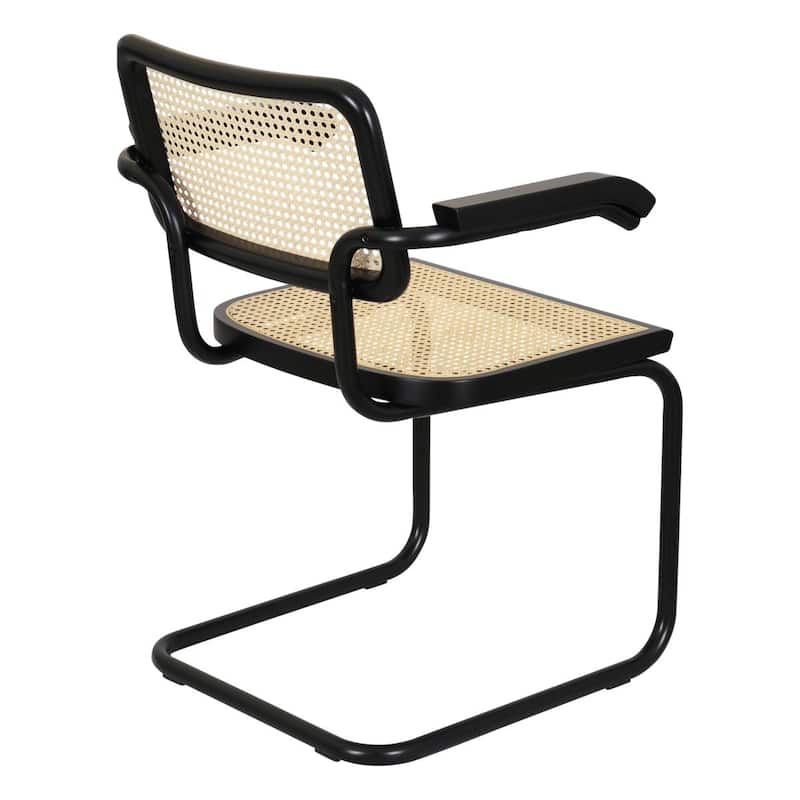 Breuer Chair Company Marcel Breuer Cesca Cane Cantilever Armchair Arm Chair w/ Black Steel Frame (Various Wood & Cane Colors)