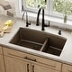preview thumbnail 3 of 76, Karran Undermount Quartz Double Bowl Kitchen Sink