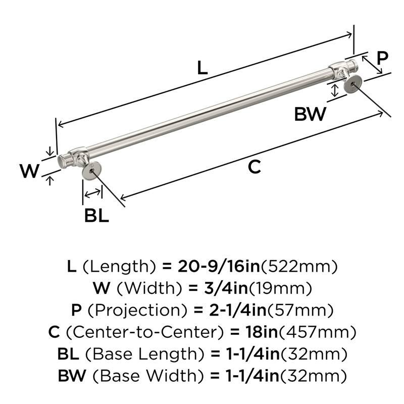 Amerock BP54066 Winsome 18" Center to Center Bar Appliance Pull
