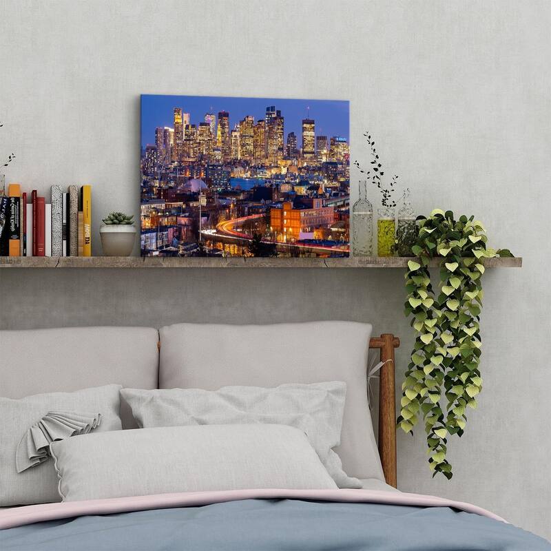 Colorful Boston Skyline Wall Art