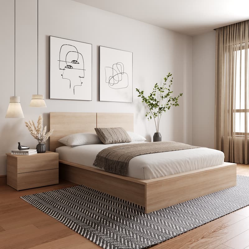 James 3-Piece Bedroom Set with Bed, Headboard, and Nightstand