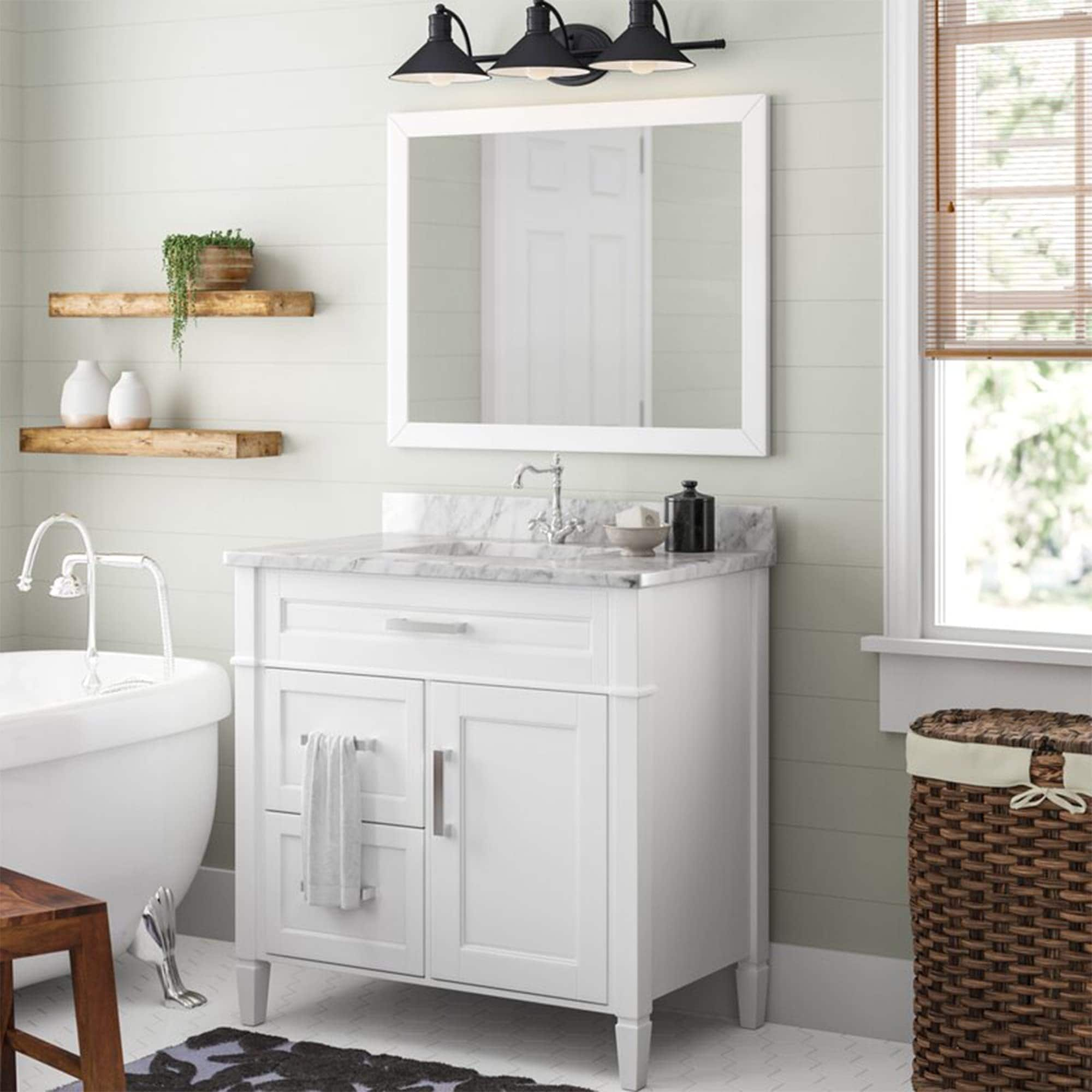 Isla 36 Single Bathroom Vanity Set with Carrara White Marble Countert –  Altair Design USA