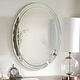 preview thumbnail 2 of 2, Oval Frameless Bathroom Vanity Wall Mirror with Beveled Edge Scallop Border - 31.5L x 23.5W x .5D in.