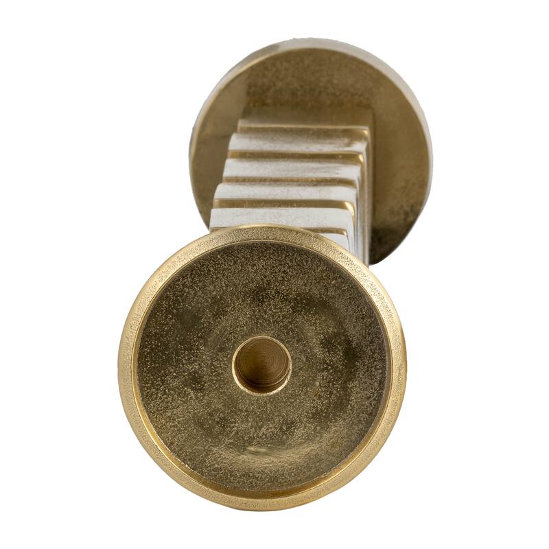 Metal Stacked Cubes Pillar Candle Holder - Gold, 24 in.