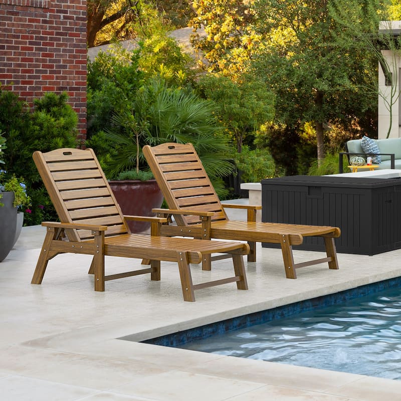 78.7" Long Reclining Outdoor Chaise Lounge