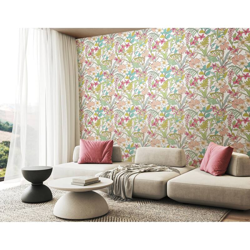 Hoopla Walls Oasis Apple and Rose Peel and Stick Wallpaper - N/A