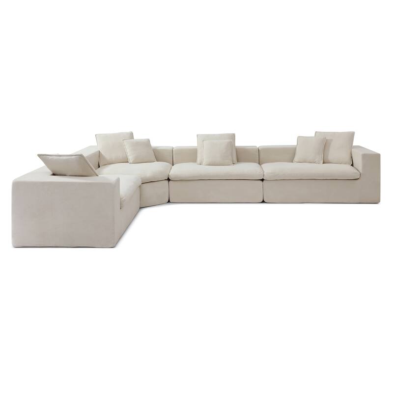Oversize Modern Deep Seat Modular Cloud Sectional Couch with L-Shape Chaise