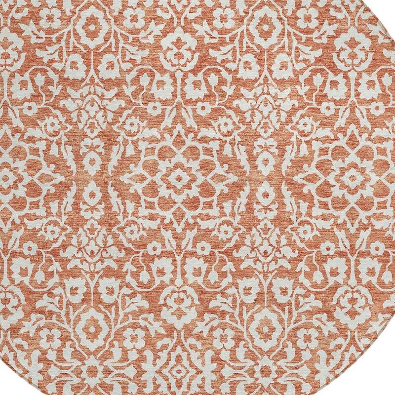 HomeRoots Damask Traditional Rectangle Outdoor Rug
